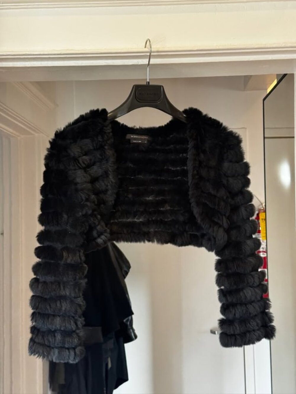 BCBG MAXAZRIA Rabbit Fur Bolero